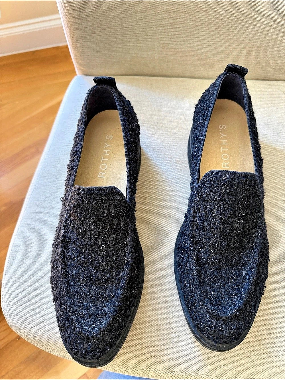 Rothy's The Lug Loafer Black Textured Loafers